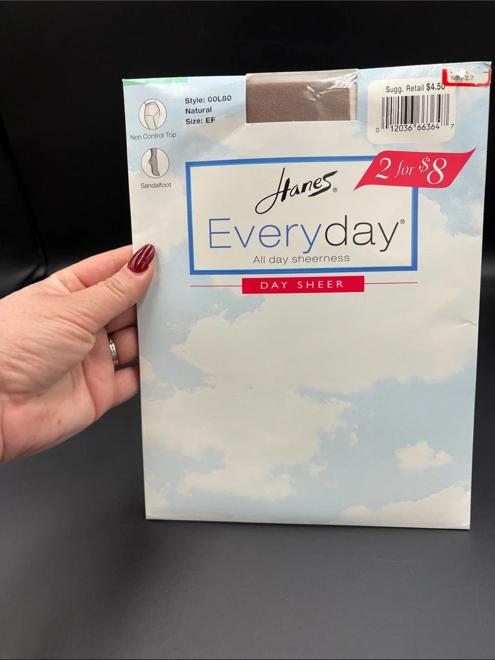 New in Package Vintage Hanes Everyday Day Sheer Pantyhose - Natural size EF